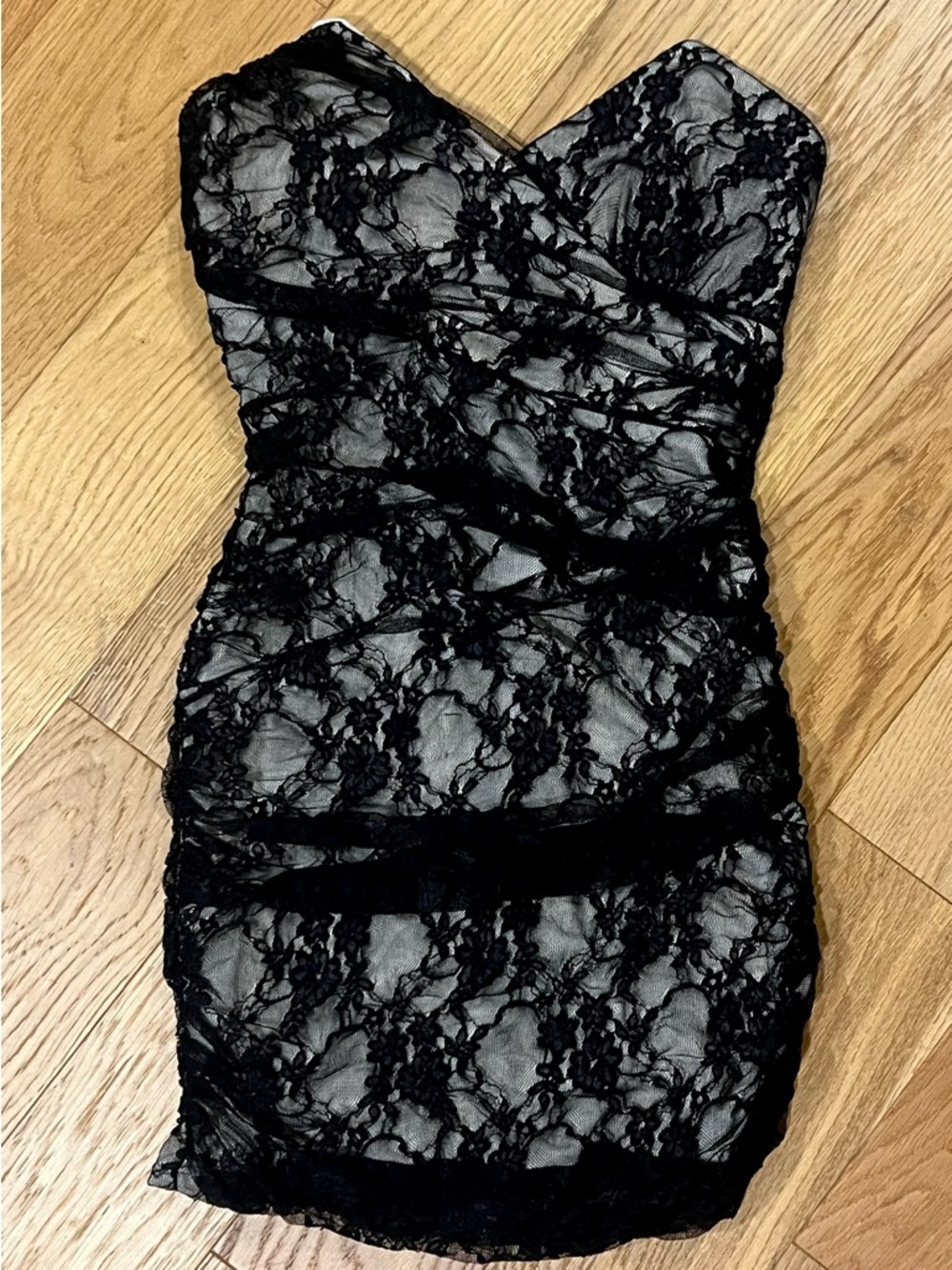 Windsor Black Strapless Lace Sheath Dress